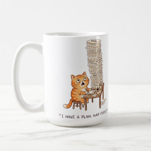 Caneca De Café Eu Tenho um Plano. Dormir Primeiro Piada Sobre o T