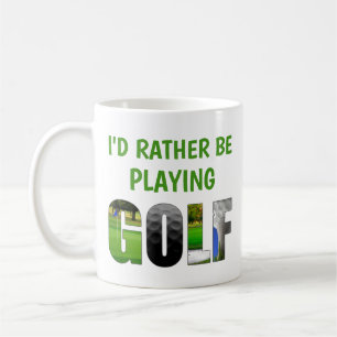 Caneca De Café Eu Teria Preferencialmentes Jogando Golfe Engraça