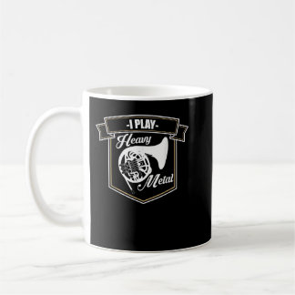 Caneca De Café Eu Toco Corno de Banda do Chifre Francês de Metal