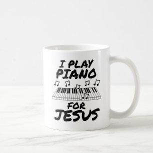 Caneca De Café Eu Toco Piano Por Jesus, Músico Pianista Cristão