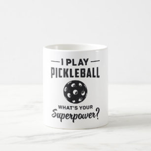 Caneca De Café Eu toco Pickleball O que é o seu Super Poder Ball