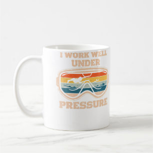 Caneca De Café Eu Trabalho Bem Sob Pressão Mergulho Esporte Ocean