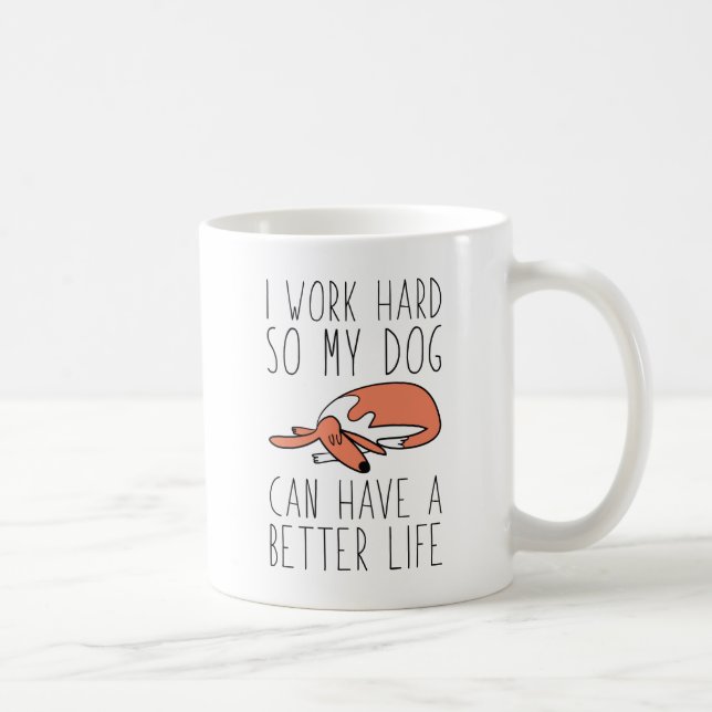 Caneca De Café Eu Trabalho Duro (Direita)