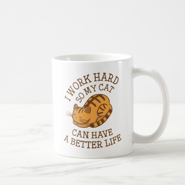 Caneca De Café Eu trabalho Duro (Direita)