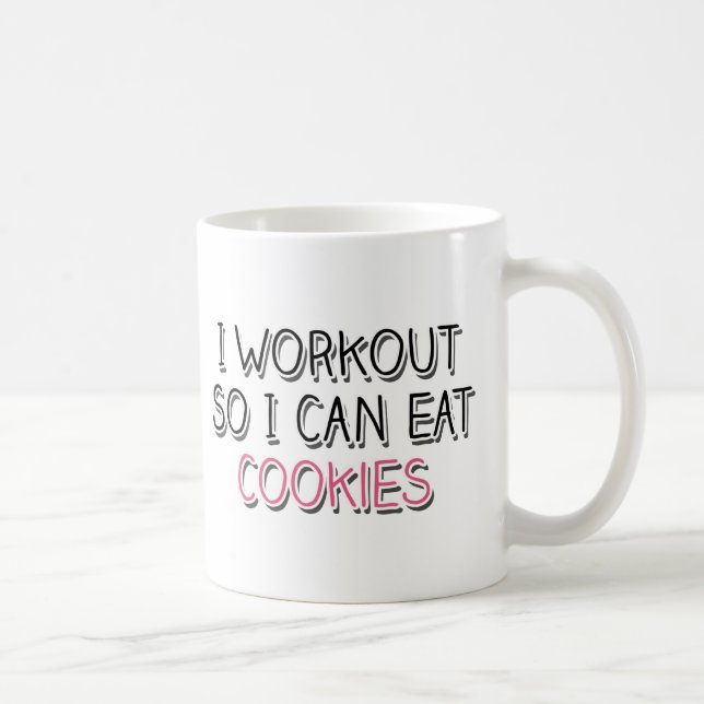 Caneca De Café Eu Trabalho Para Que Eu Coma Cookies (Direita)
