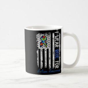 Caneca De Café Eu Uso Azul Para O Mês De Conscientização Do Autis