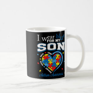 Caneca De Café Eu Uso Azul Pelo Meu Filho Conscientização do Auti