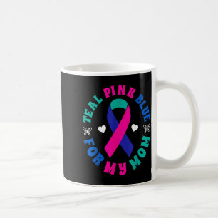 Caneca De Café Eu uso azul turquesa rosa azul pela faixa da tireo