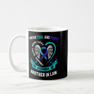 Caneca De Café Eu Uso Camisa de Conscientização Roxo Teal Irmão d