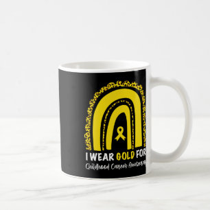 Caneca De Café Eu Uso Dourado Para Conscientização do Câncer Infa