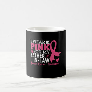 Caneca De Café Eu Uso Rosa Pelo Câncer de Mama do Meu Sogro