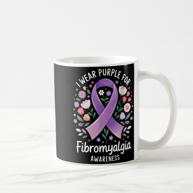Caneca De Café Eu Uso Roxo Para Conscientização da Fibromialgia (Direita)