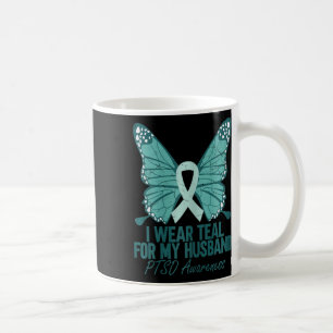 Caneca De Café Eu Uso Verde Azul Claro Para a Consciência do TEPT