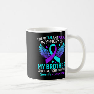 Caneca De Café Eu Uso Verde-azulado E Roxo Pelo Meu Irmão Prevenç