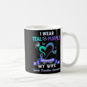 Caneca De Café Eu Uso Verde Turquesa Roxo Em Memória Da Prevenção