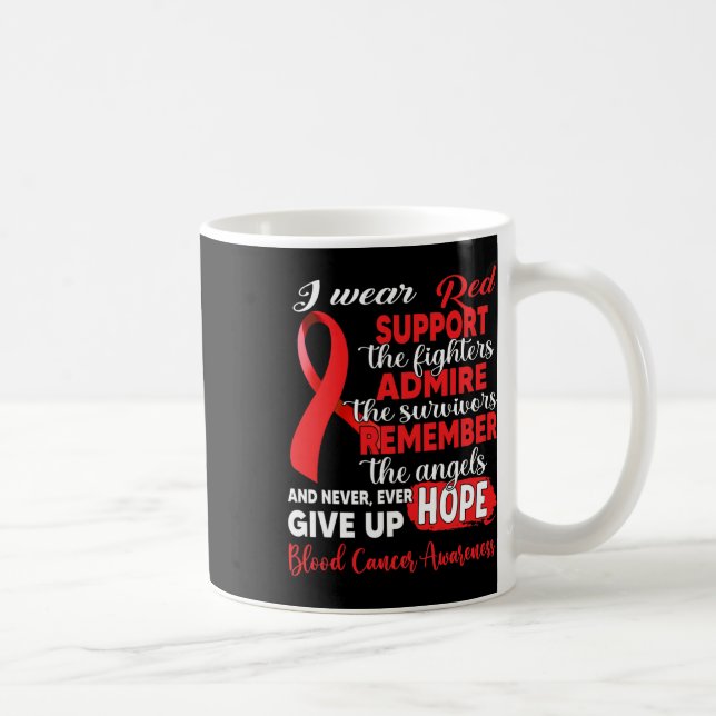 Caneca De Café Eu Uso Vermelho Apoio Os Lutadores Conscientização (Direita)