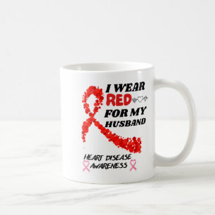 Caneca De Café Eu Uso Vermelho Para a Conscientização da Doença C