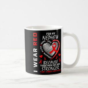Caneca De Café Eu Uso Vermelho Para a Conscientização da Doença C