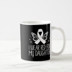 Caneca De Café Eu Uso Vermelho Para a Conscientização do Câncer d