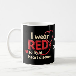 Caneca De Café Eu Uso Vermelho para Combater a Doença Cardíaca Ap