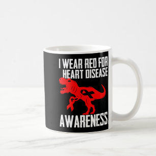 Caneca De Café Eu Uso Vermelho Para Fita de Conscientização sobre