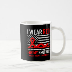 Caneca De Café Eu Uso Vermelho Pelo Meu Irmão Conscientização sob