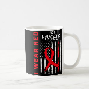 Caneca De Café Eu Uso Vermelho Por Mim Bandeira de Conscientizaçã