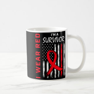 Caneca De Café Eu Uso Vermelho Sou Um Sobrevivente Conscientizaçã