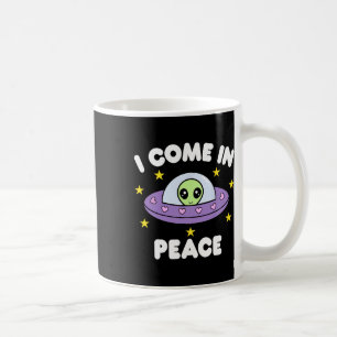 Caneca De Café Eu Venho Em Paz Funny Spaceship Alien Casais Corre