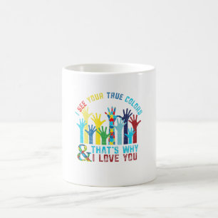 Caneca De Café Eu ver sua consciência do autismo das cores