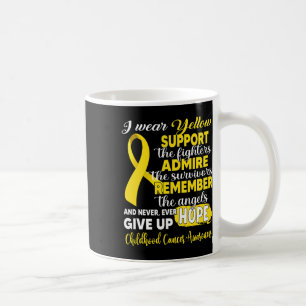 Caneca De Café Eu Visto Apoio Amarelo Combatendo Cancer Infantil