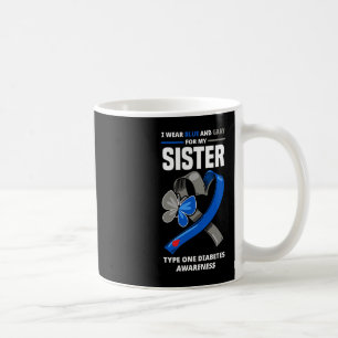 Caneca De Café Eu Visto Azul e Cinza Para Minha Irmã Diabeta Tipo