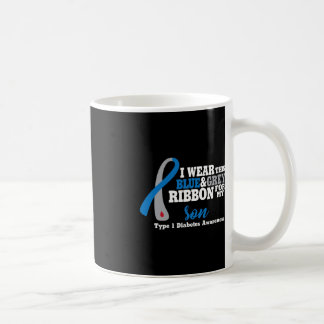 Caneca De Café Eu visto azul e cinza para o meu filho Sensibiliza