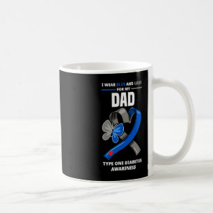 Caneca De Café Eu Visto Azul e Cinzas Para Meu Pai Tipo Um Diabet