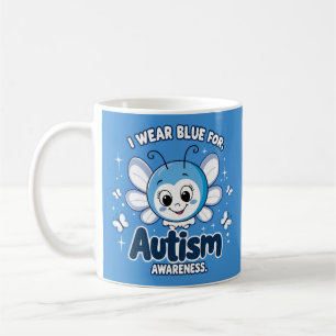 Caneca De Café Eu visto azul para a consciência do autismo