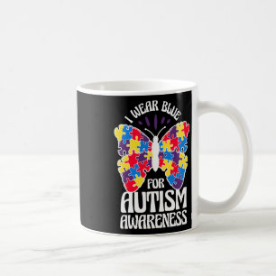 Caneca De Café Eu Visto Azul Para Autismo Sensibilização Borbolet