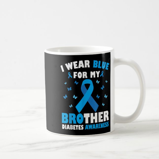 Caneca De Café Eu Visto Azul Para Meu Irmão Diabetes Sensibilizar (Direita)