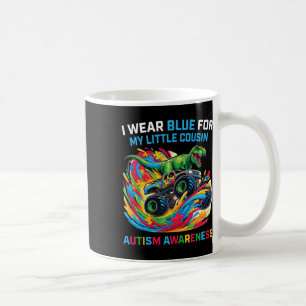 Caneca De Café Eu Visto Azul Para Meu Pequeno Primo Autismo T Rex