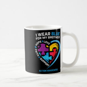 Caneca De Café Eu Visto Azul Para Meus Irmãos Crianças Autismo Se