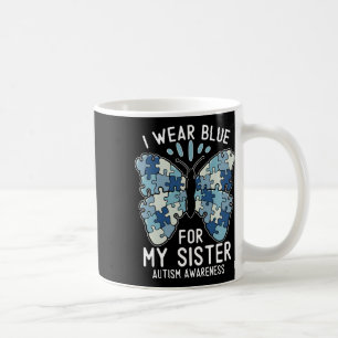 Caneca De Café Eu Visto Azul Para Minha Irmã Conscientista Autism