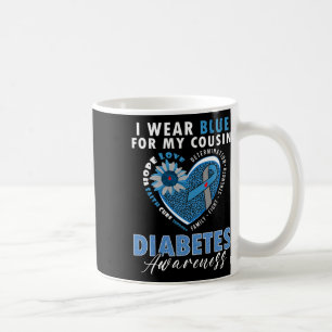 Caneca De Café Eu Visto Azul Para O Meu Primo Tipo 1, Diabetes Aw