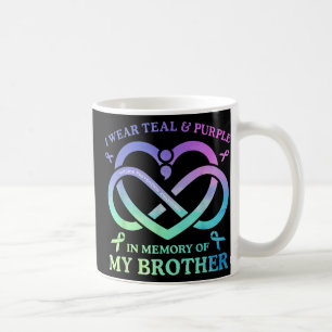 Caneca De Café Eu Visto Do Teal & Memória Roxa Do Meu Irmão S
