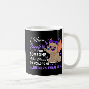 Caneca De Café Eu Visto Fita de Elefante Roxo Cute Alzheimer