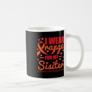 Caneca De Café Eu Visto Laranja Para Leucemia Irmã