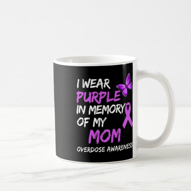 Caneca De Café Eu Visto Roxo Em Memória Da Minha Mãe Sobredosagem (Direita)