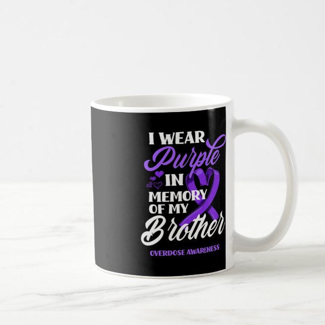 Caneca De Café Eu Visto Roxo Em Memória De Minha Sobredosagem Irm (Direita)