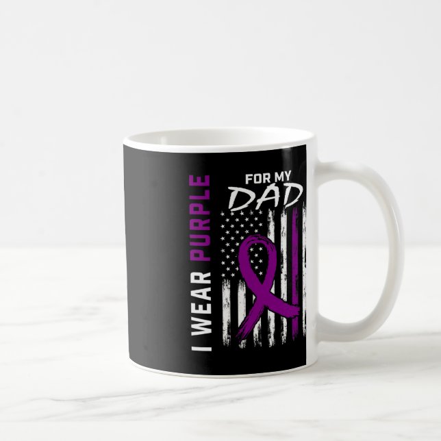Caneca De Café Eu Visto Roxo Para O Meu Câncer de pâncreas Pai Aw (Direita)