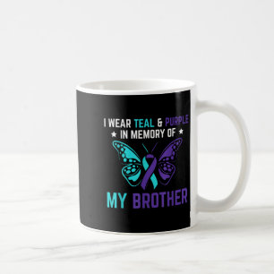 Caneca De Café Eu Visto Roxo Teal Em Memória Do Meu Irmão Suicídi