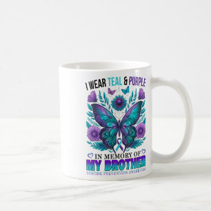 Caneca De Café Eu Visto Roxo Teal Em Memória Do Meu Irmão Suicídi