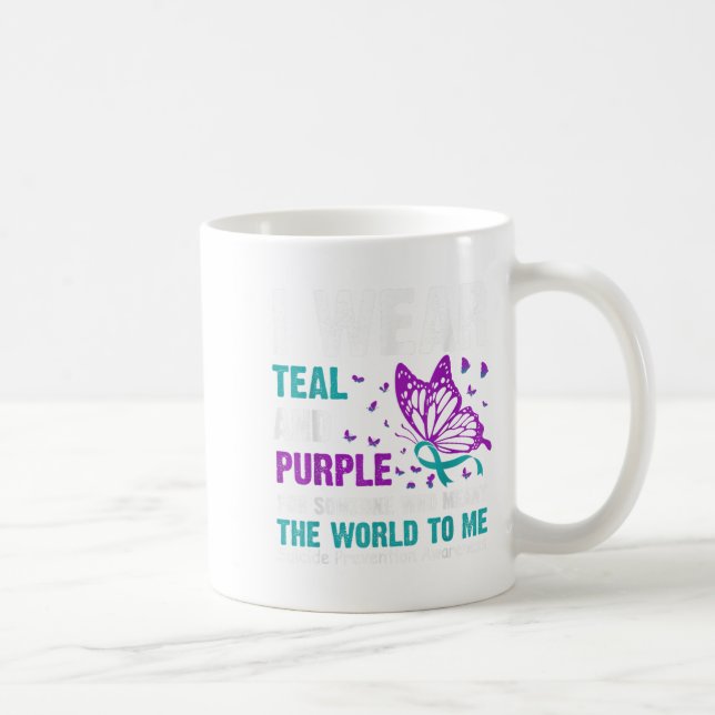 Caneca De Café Eu Visto Teal &amp; Roxo Para Alguém Que Quer Dize (Direita)